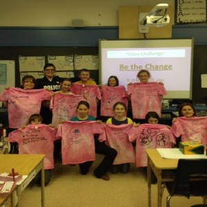 Grade 6 Students From St. Mary's School Display Their Shirts